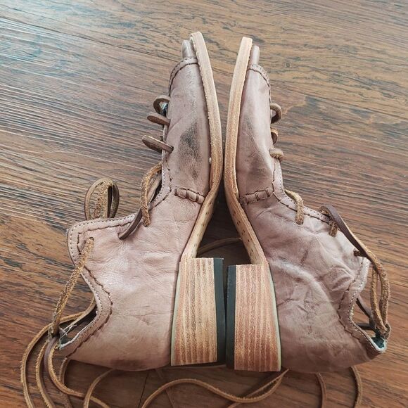 Freebird By Steven Rose Purple Peace Lace Up Leather Chic Fairy Edgy Boho Size 8 - Picture 7 of 8